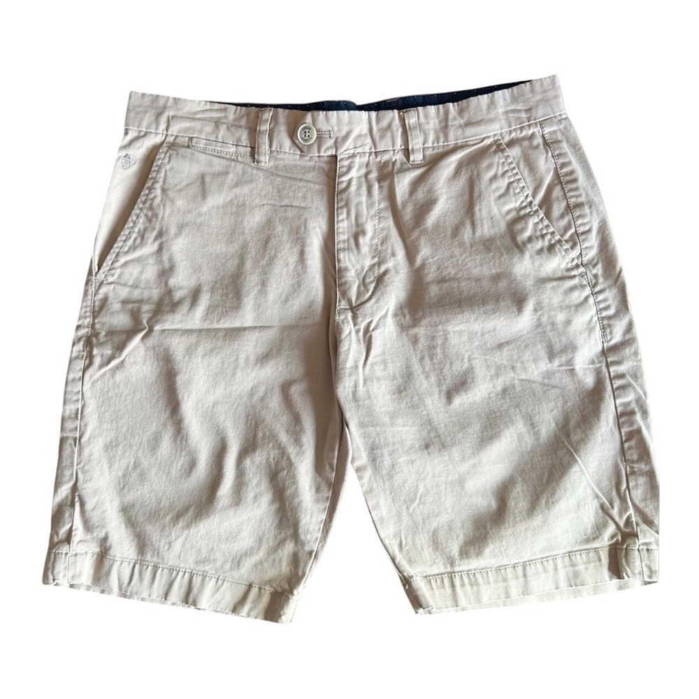 Mens Classic‎ Khaki Chino Shorts 30 Tan Cotton Blend Preppy Denim & Flower